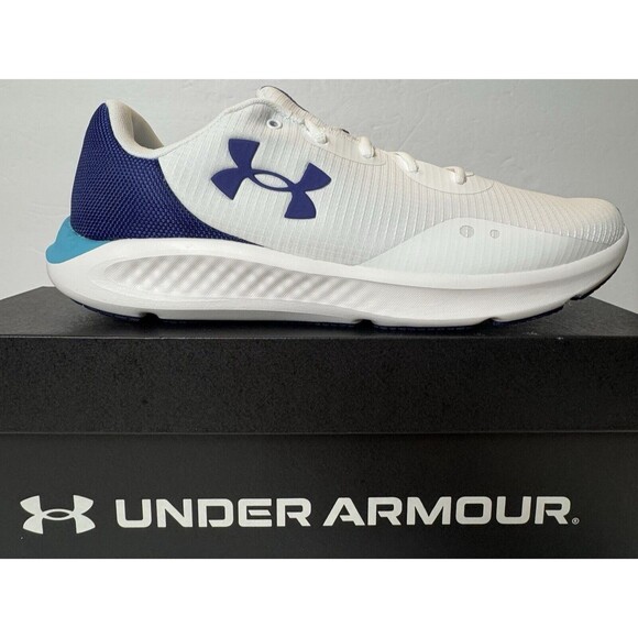Under Armour Mens Size 9.5 Charged Pursuit 3 White Sonar Blue Running Shoes main image 12